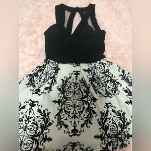 Black and white cocktail dress